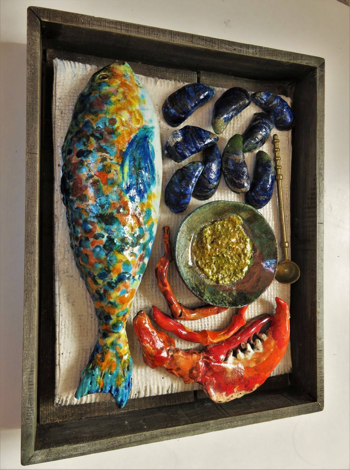 Parrot Fish, Lobster Claw & Mussels - Diana Tonnison Ceramics