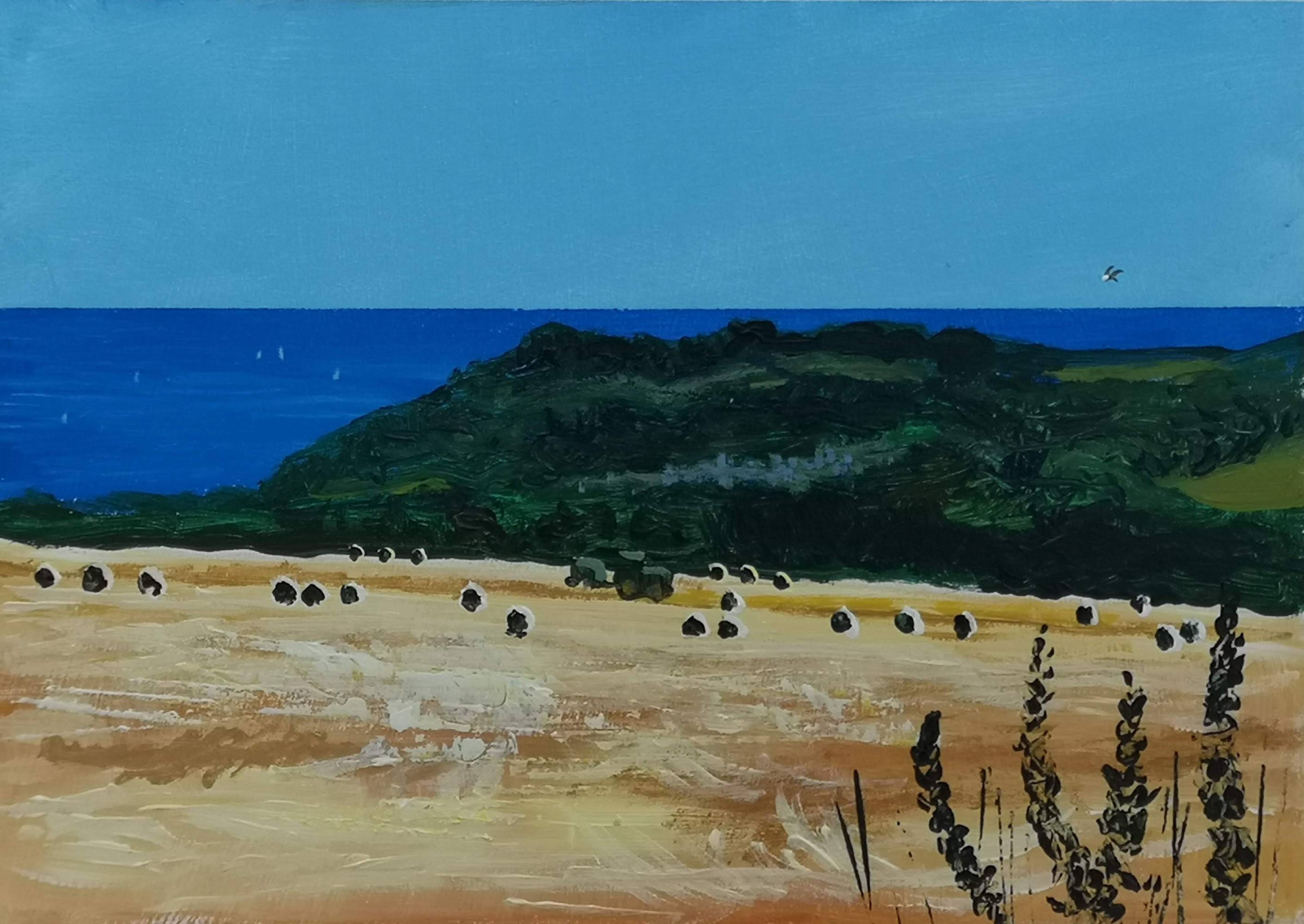 Summer, Buzzard above the Bales - Sarah Wimperis