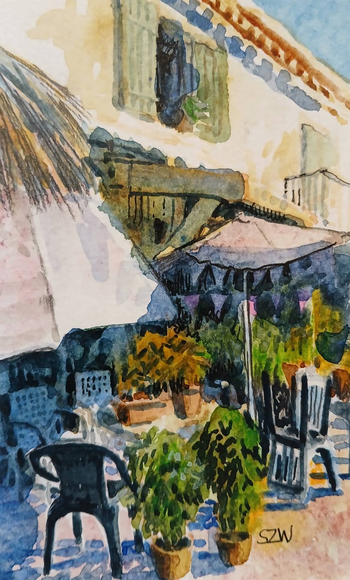 Cafe in the Sun - Sarah Wimperis