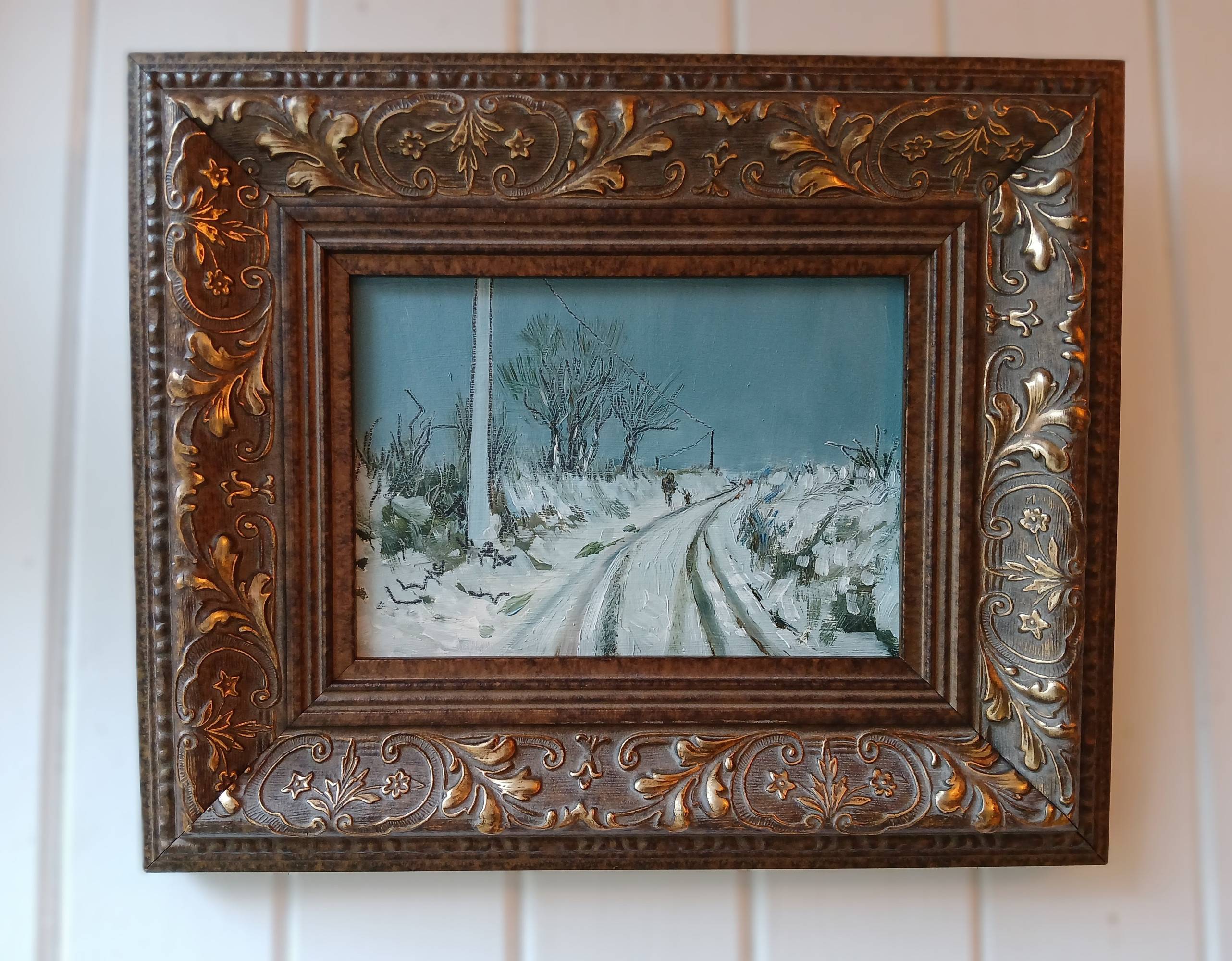 Dog Walk in the Snow - Sarah Wimperis