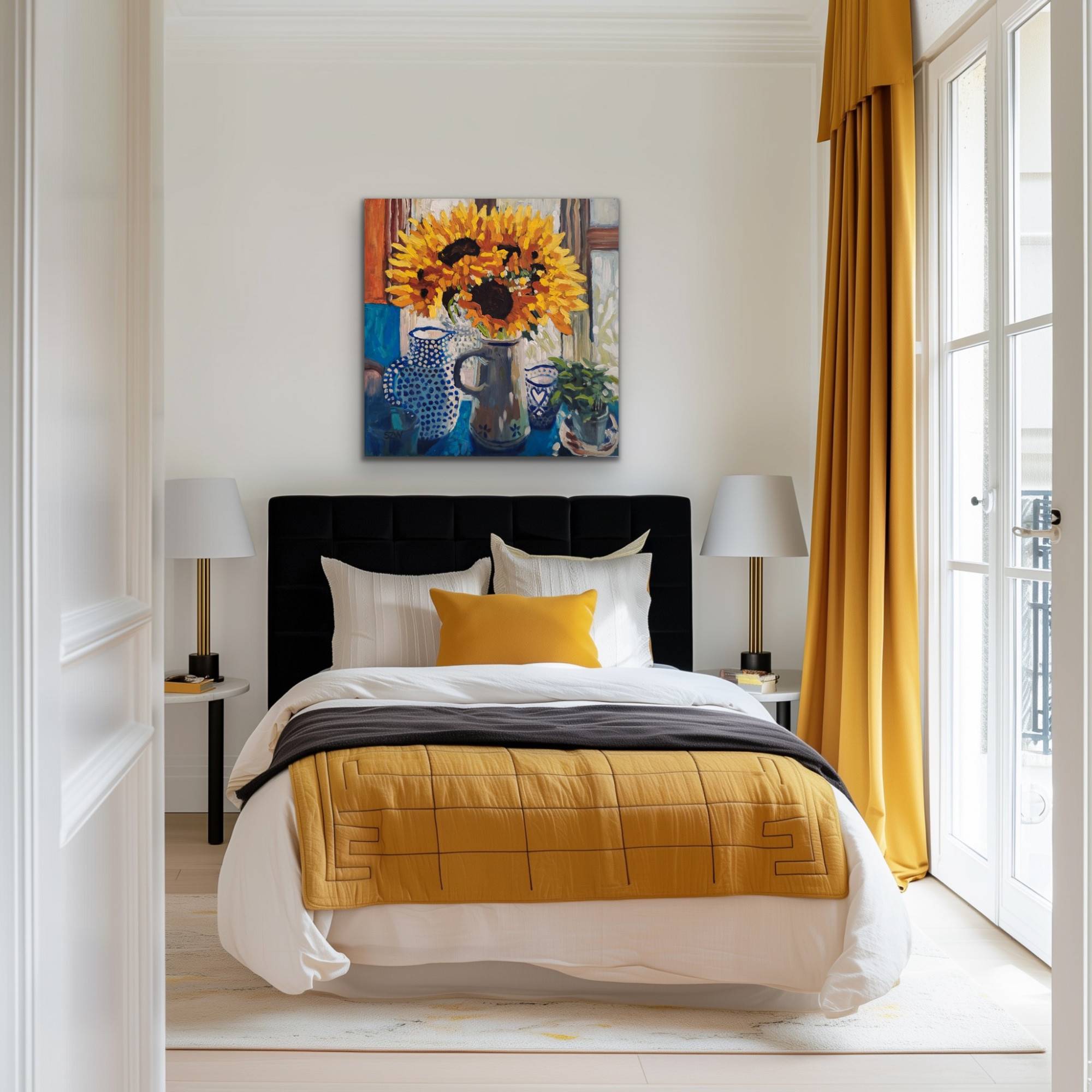 Sunflowers in the Kitchen. Extra Large print. Unframed - Sarah Wimperis