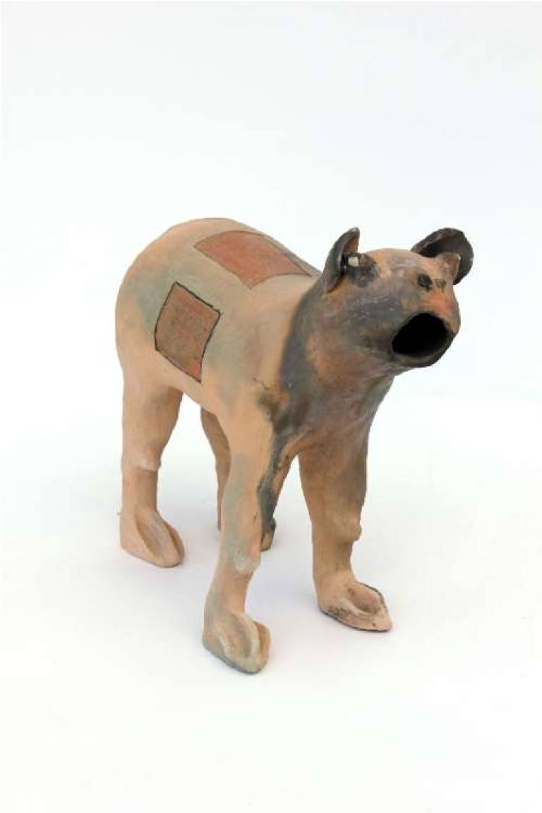 Long Legged Ochre Desert Dog with blanket - toothless - Morag MacInnes