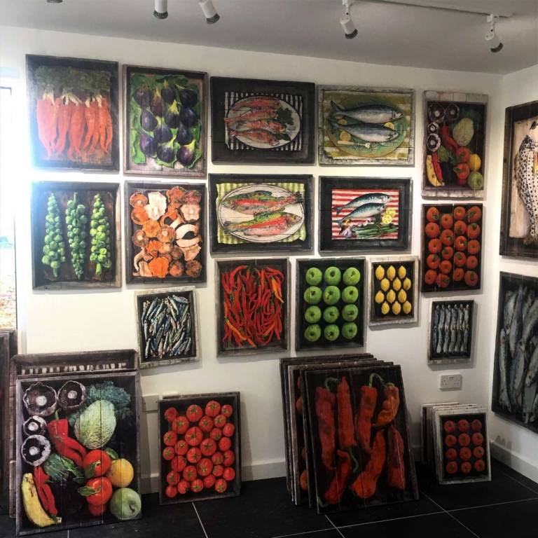Hand Embellished Wood Panel Prints. Editions - 