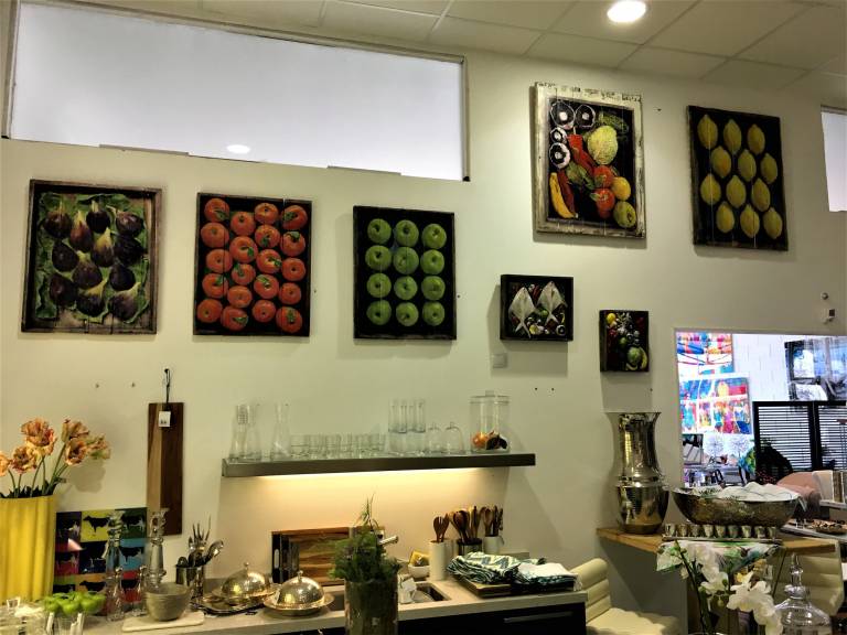 Knox Design Store display Wood Panel Prints & Ceramic Art  - Diana Tonnison