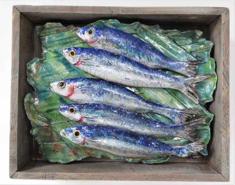 Five Sardines on  Palm leaves - Diana Tonnison