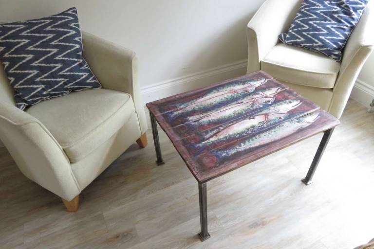 Wood Panel Cornish Mackerel Coffee table - Diana Tonnison