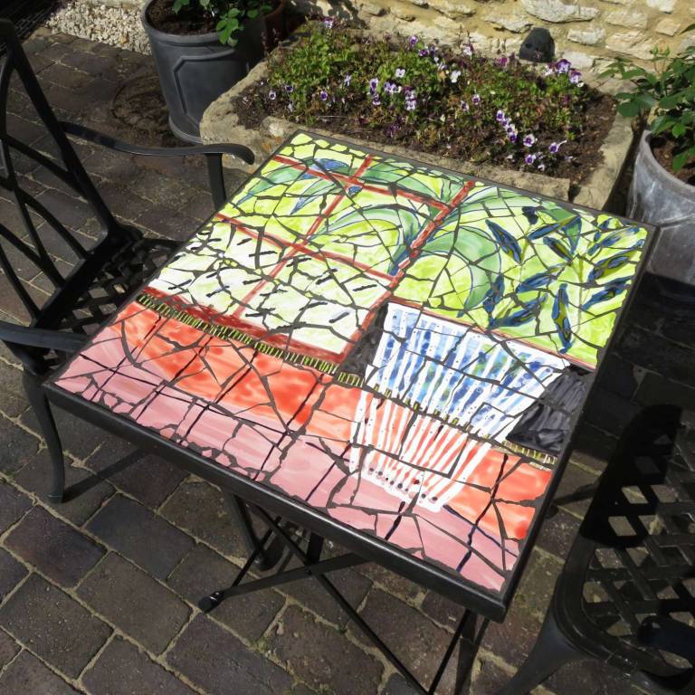 Still Life with Glass,  Mosaic tabletop - Diana Tonnison