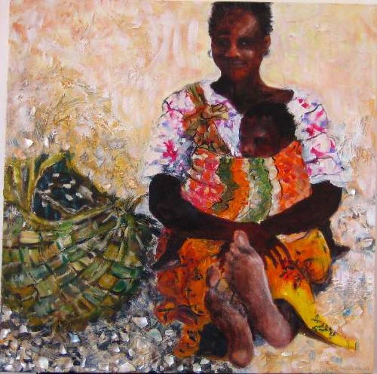 Mother and child Oyster gathering - Diana Tonnison
