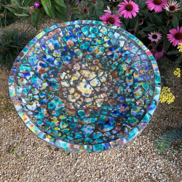 'Underwater Garden' Mosaic Birdbath - Diana Tonnison