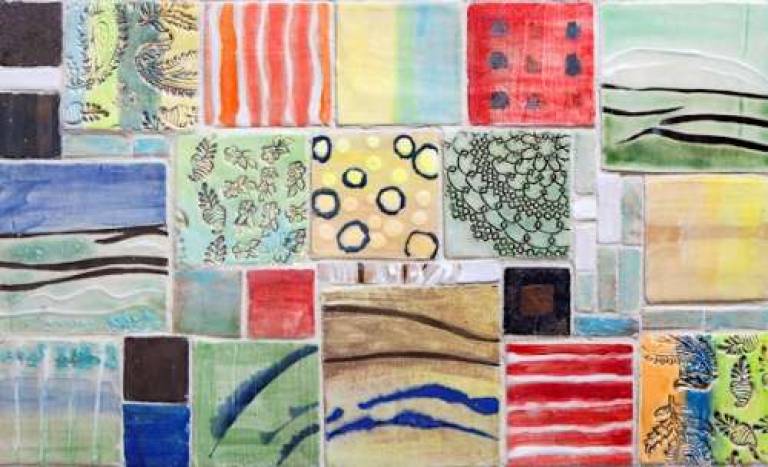 Handmade tiles in patchwork design #5 - Diana Tonnison