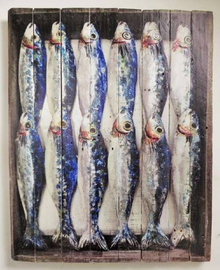Wood Panel  -Dozen Sardines DTW05 - Diana Tonnison