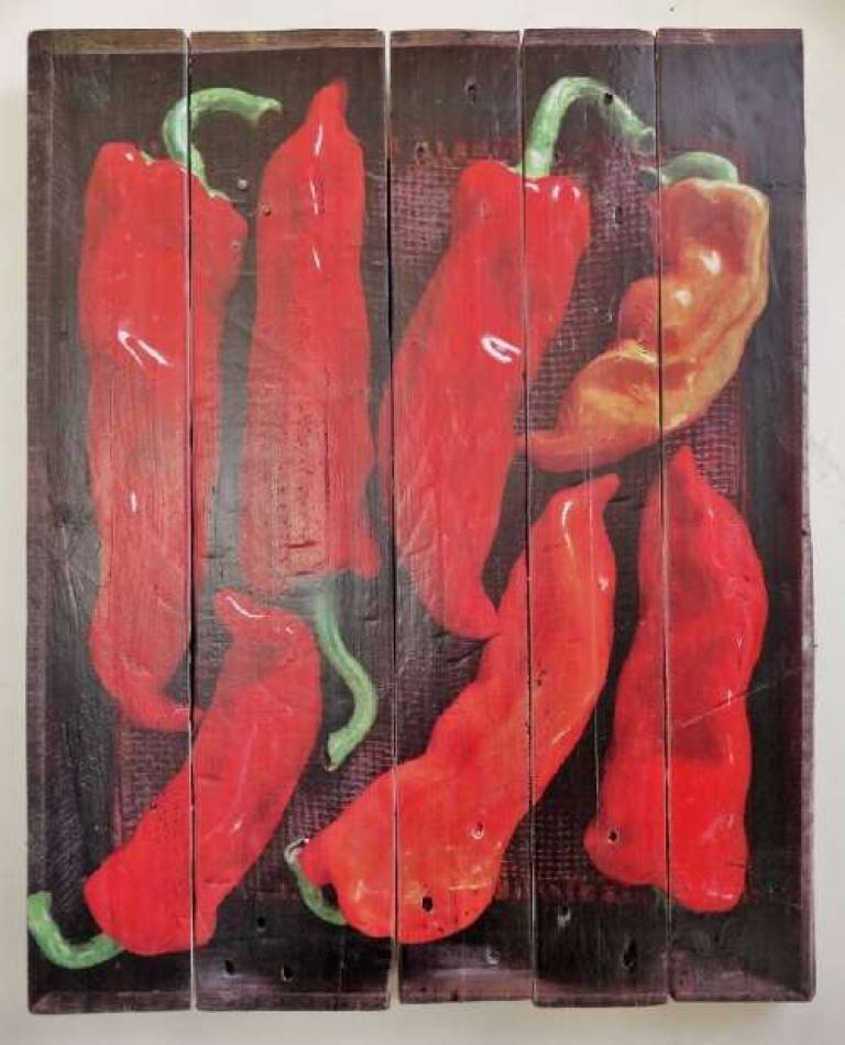 Wood Panel  - Romano Peppers DTW17 - Diana Tonnison