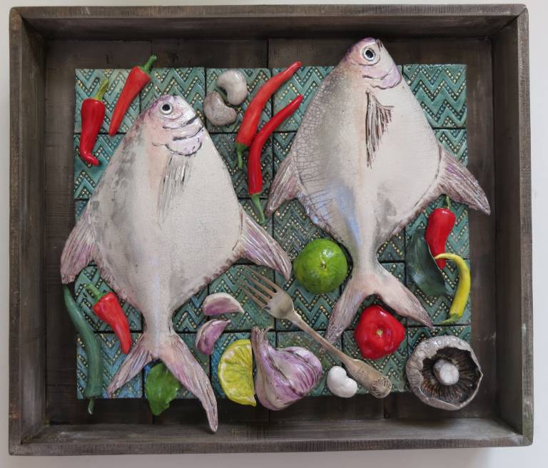 Two Pomfret Fish and Chillies - Diana Tonnison