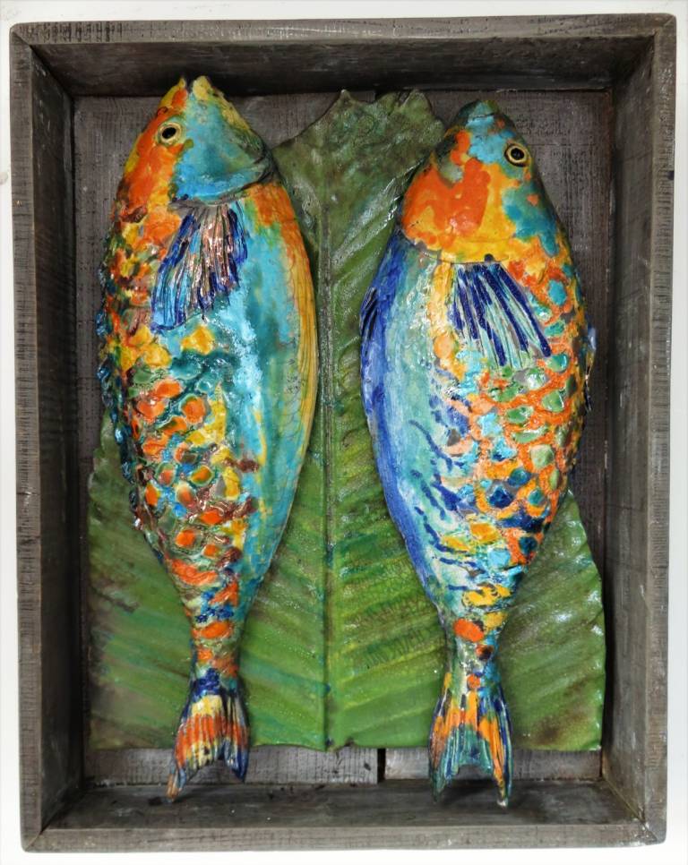 Indian fish Market - Two Parrot Fish - Diana Tonnison