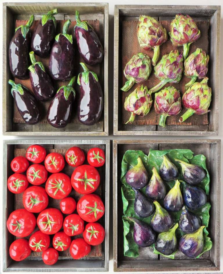 Collection of Fruit and Veg Market Boxes x 4 - Diana Tonnison