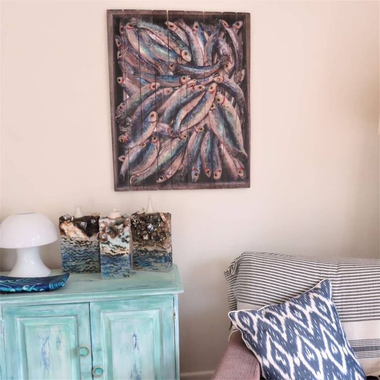 Wood Panel Print - Whitebait II DTW08 - Diana Tonnison