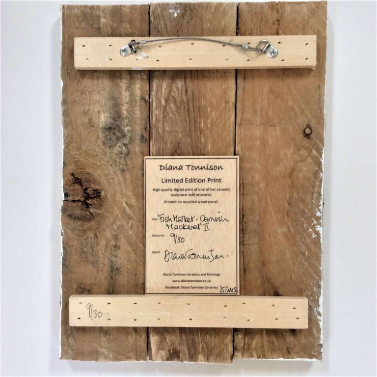Wood Panel - Cornish Mackerel II DTW02 - Diana Tonnison