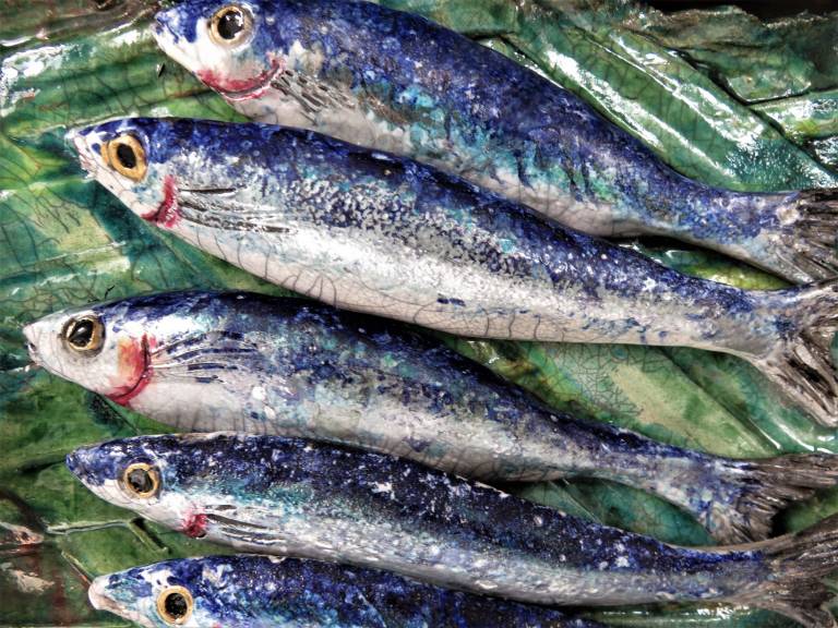 Five Sardines on  Palm leaves - Diana Tonnison