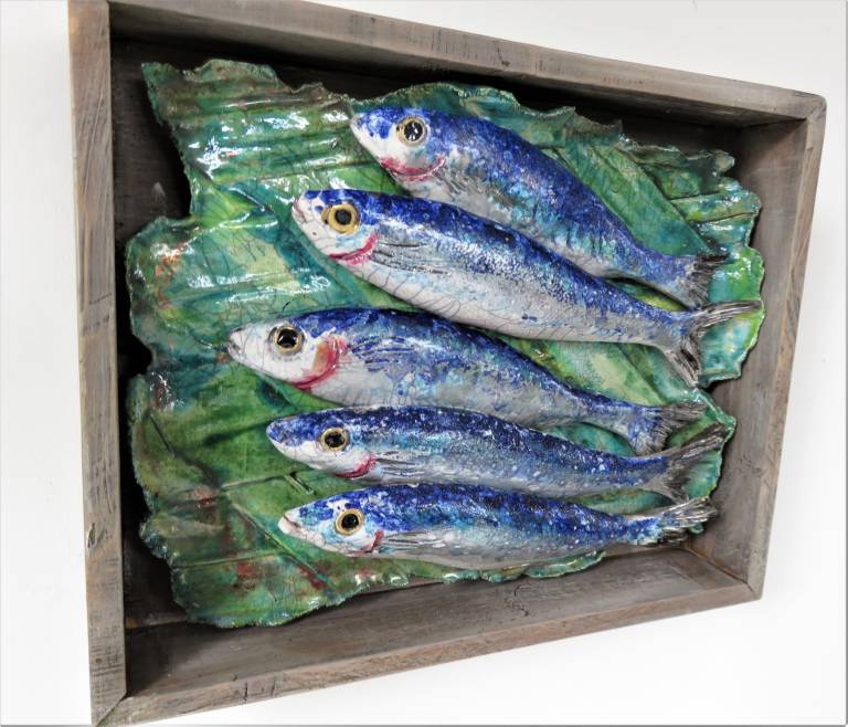 Five Sardines on  Palm leaves - Diana Tonnison