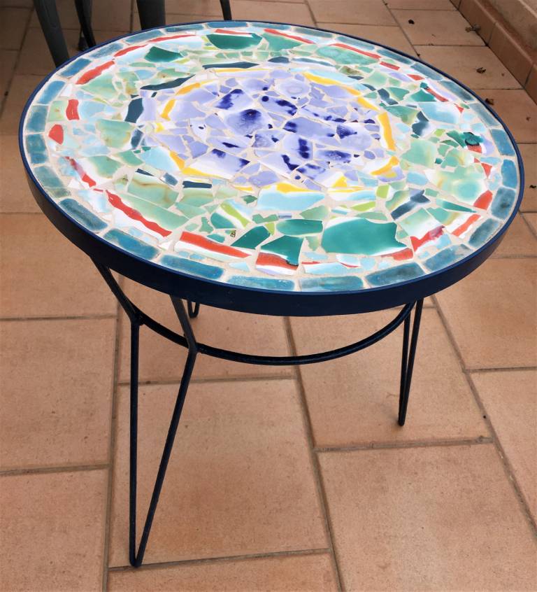 Mediterranean Inspired Mosaic tabletop  - Diana Tonnison
