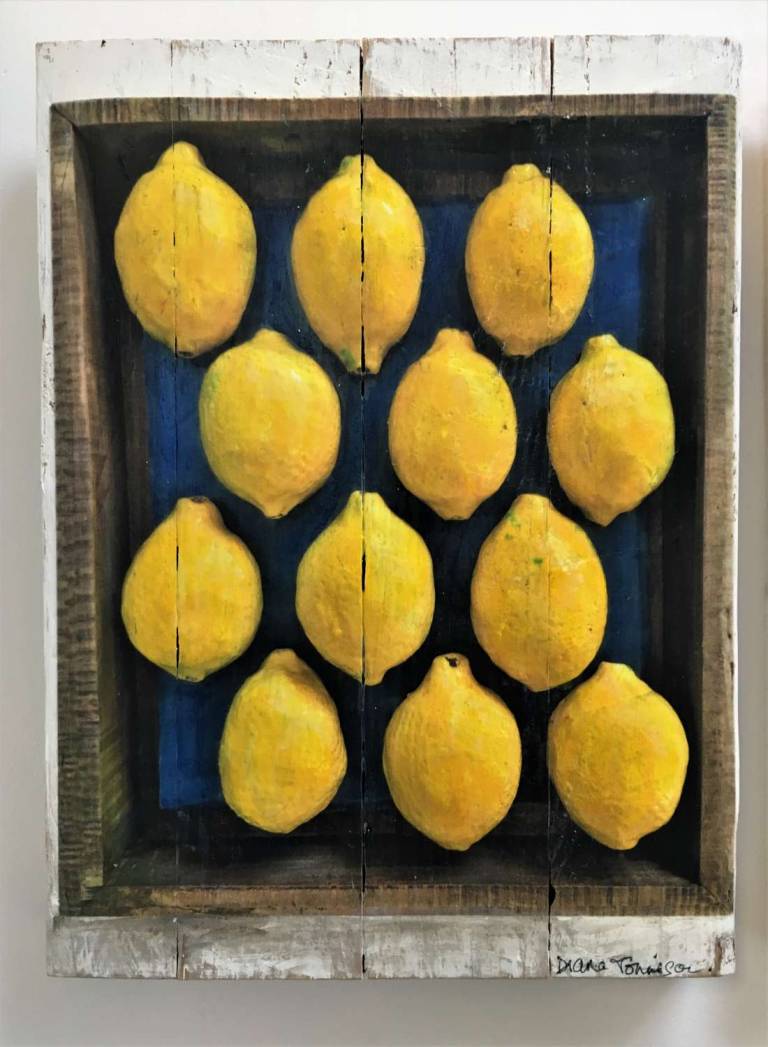 Three Artist Proof size wood panels- Fruit Market Images - Diana Tonnison