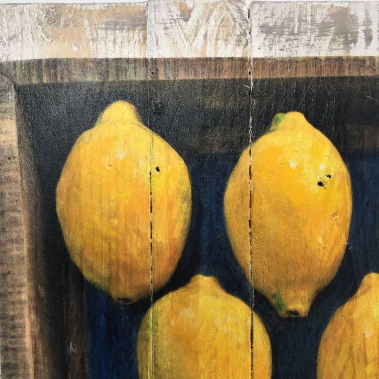 Hand Embellished Wood Panel Print - Lemons  Ed.30/30 DTW16 - Diana Tonnison