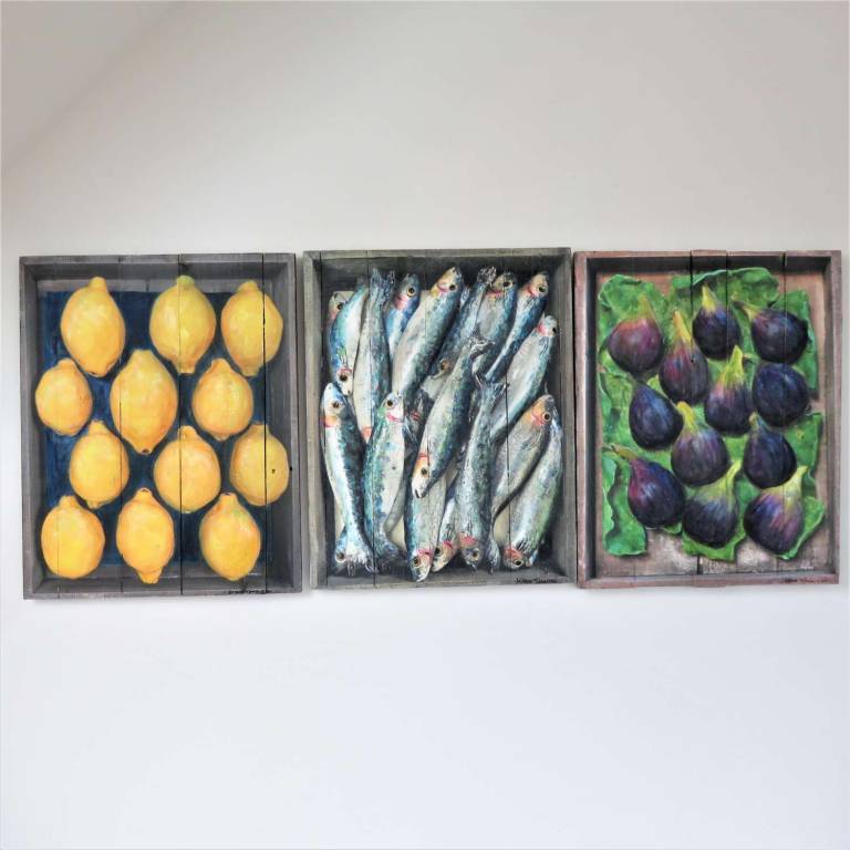 Wood Panel Lemons II DTW36 - Diana Tonnison