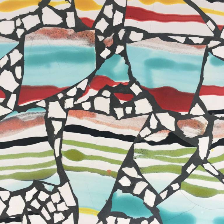 Keralan Fishing Boats, Cochin. Mosaic tabletop - Diana Tonnison