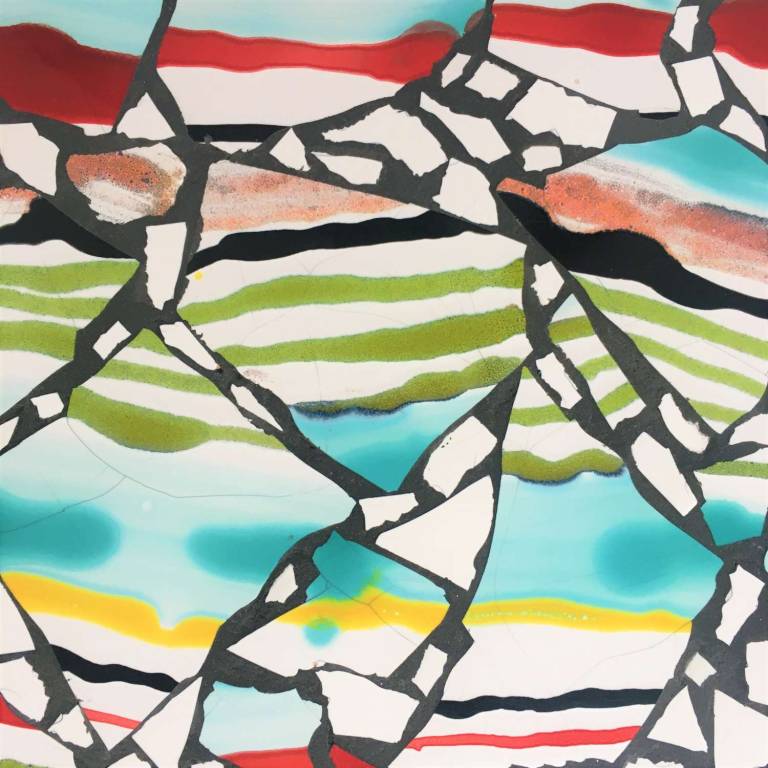 Keralan Fishing Boats, Cochin. Mosaic tabletop - Diana Tonnison