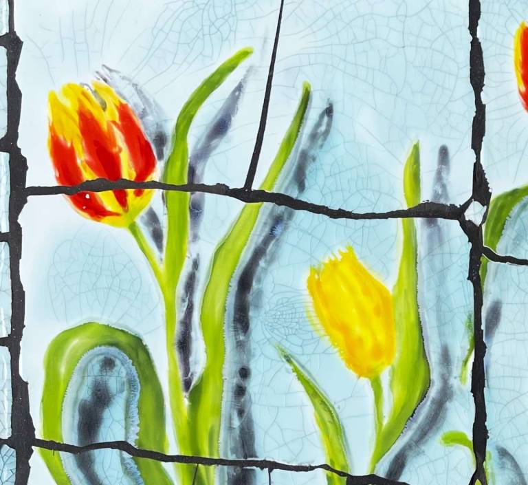 Tulips,  Mosaic tabletop - Diana Tonnison