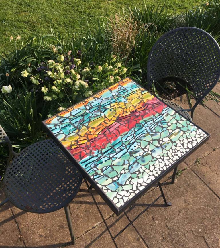 Sunset,  Mosaic tabletop - Diana Tonnison