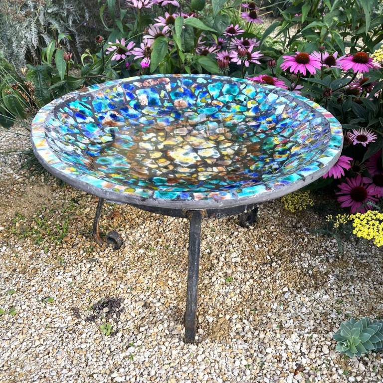 'Underwater Garden' Mosaic Birdbath - Diana Tonnison