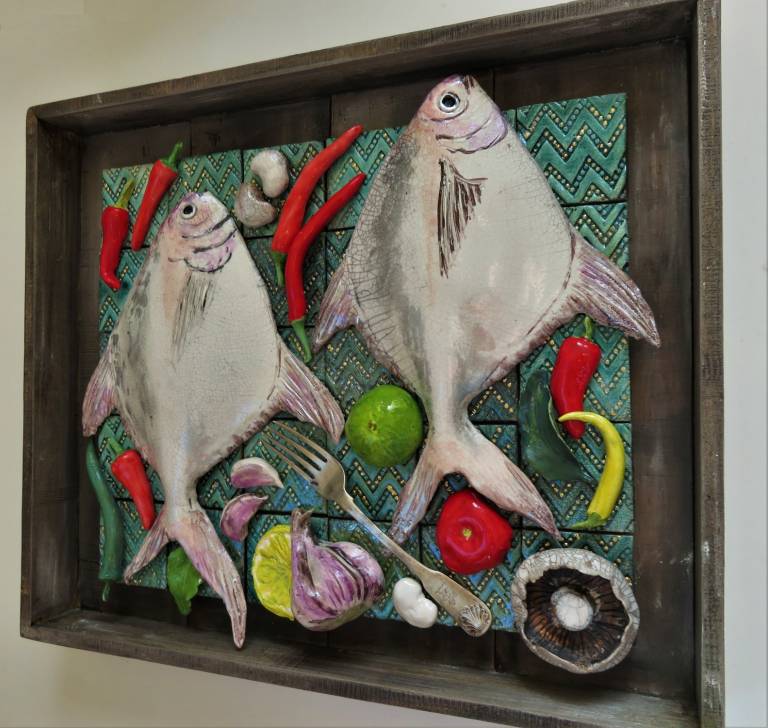 Two Pomfret Fish and Chillies - Diana Tonnison