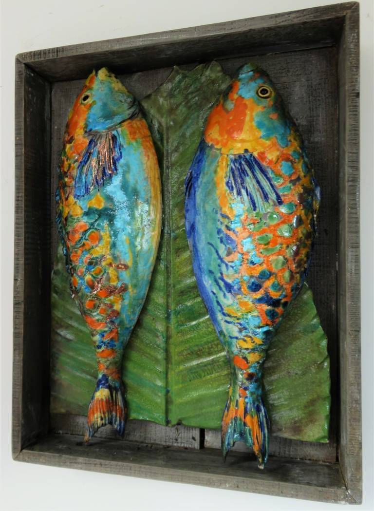 Indian fish Market - Two Parrot Fish - Diana Tonnison
