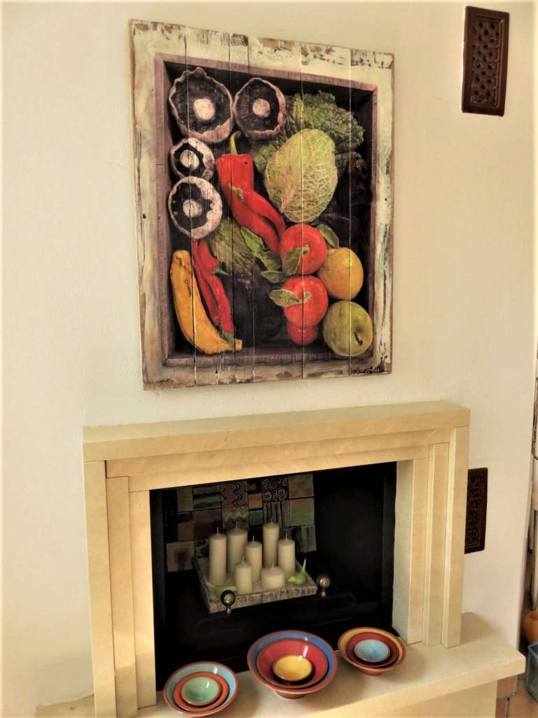 Wood panel  - Mixed Fruit and Veg box I DTW24 - Diana Tonnison