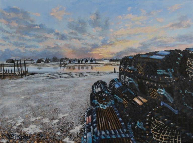 Winter Sunset Southwold Harbour - Karen Sarah Johnston Keable