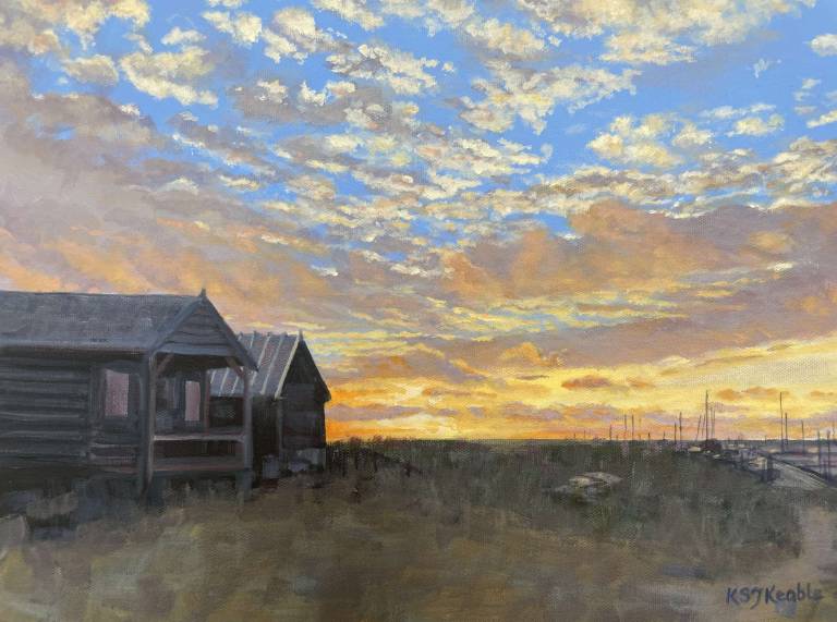 Fiery Sunset Walk Walberswick - Karen Sarah Johnston Keable