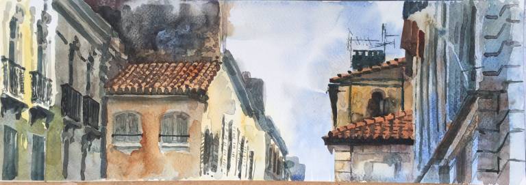 Street in Arles, Looking Up - Sarah Wimperis