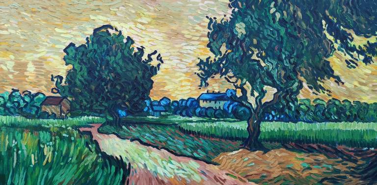 Landscape at Twilight , van Gogh Pastiche - Sarah Wimperis
