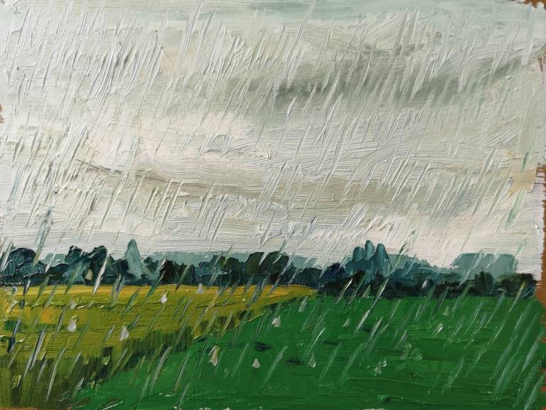 Dutch Landscape in the Rain - Sarah Wimperis