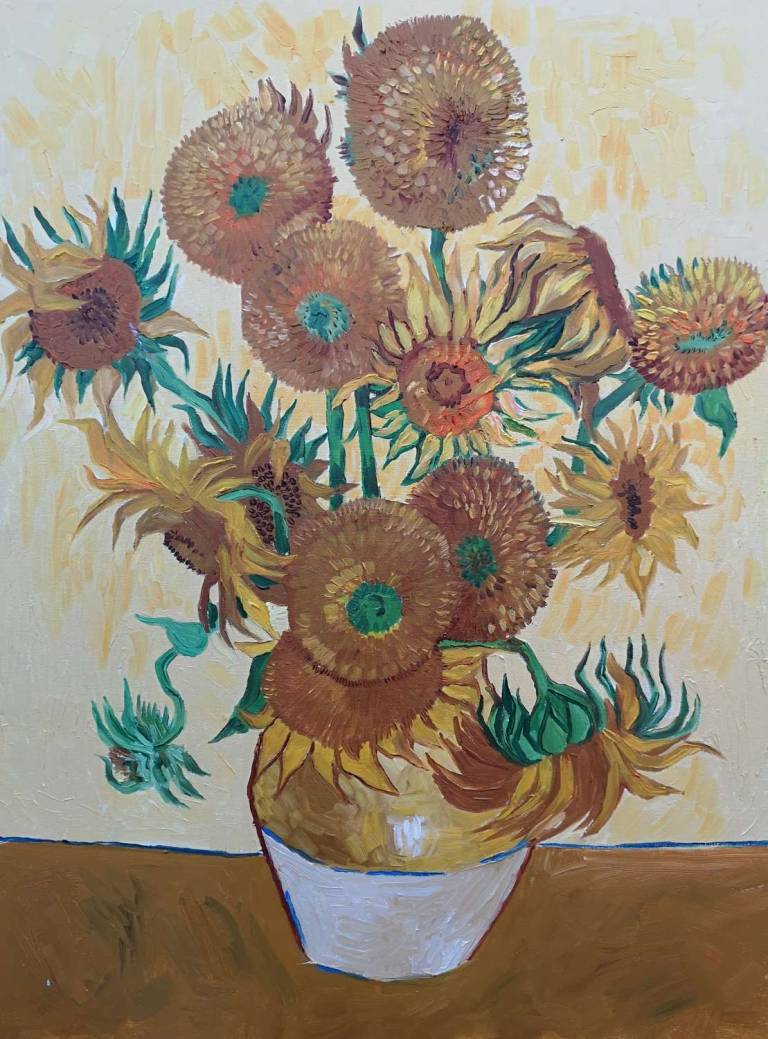Vincent's Sunflowers, van Gogh Pastiche. - Sarah Wimperis