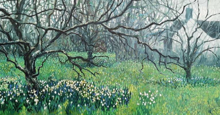 Misty Orchard in Early Spring - Sarah Wimperis