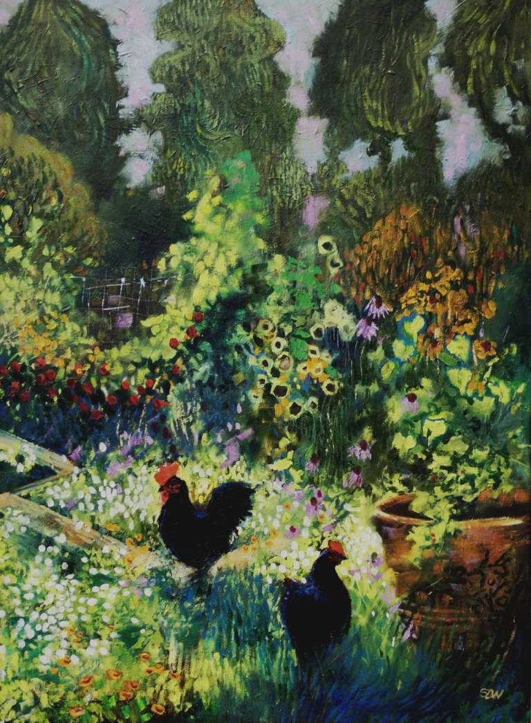 Autumn Afternoon with Chickens - Sarah Wimperis