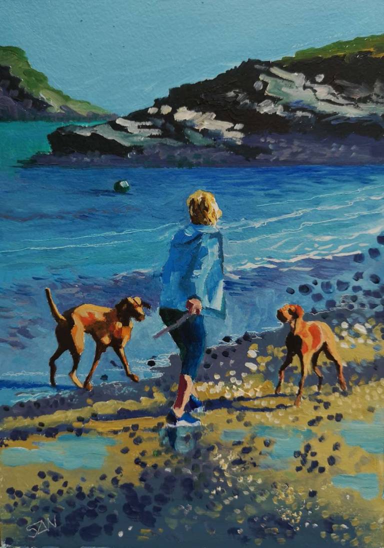On The Beach with the Dogs - Sarah Wimperis