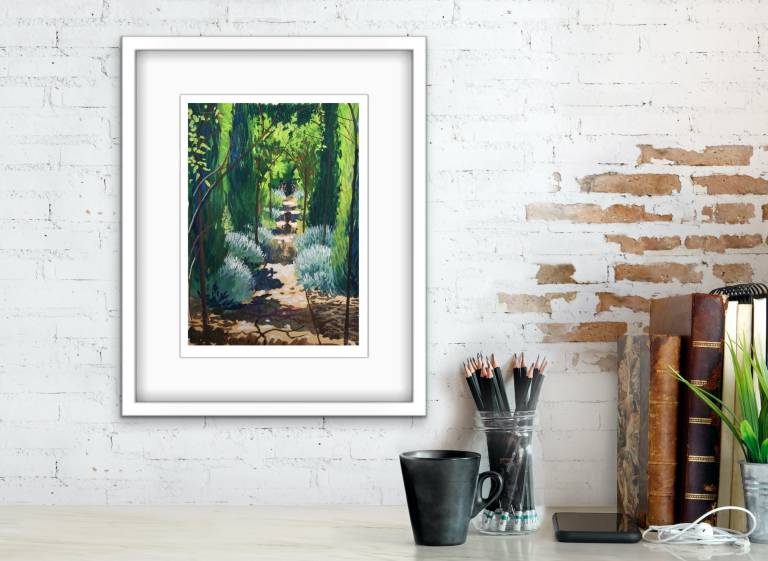 Path in the Shade. Large Framed Print - Sarah Wimperis