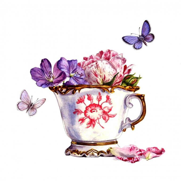 Tea Cup and Rose - Zoe Elizabeth Norman