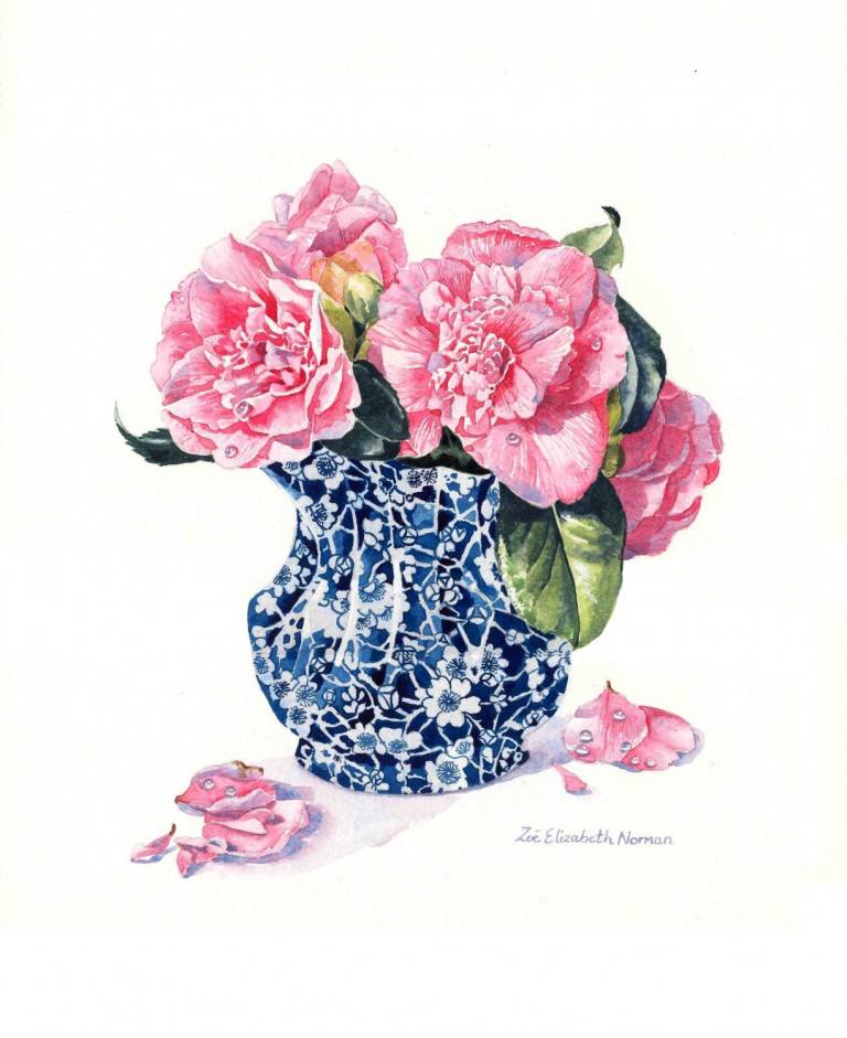 Chinese Vase of Camellias - Zoe Elizabeth Norman