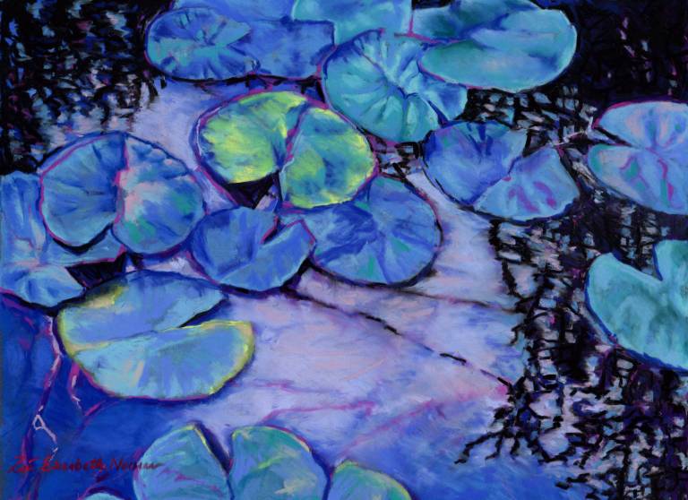 Water Lily Study in Blue - Zoe Elizabeth Norman