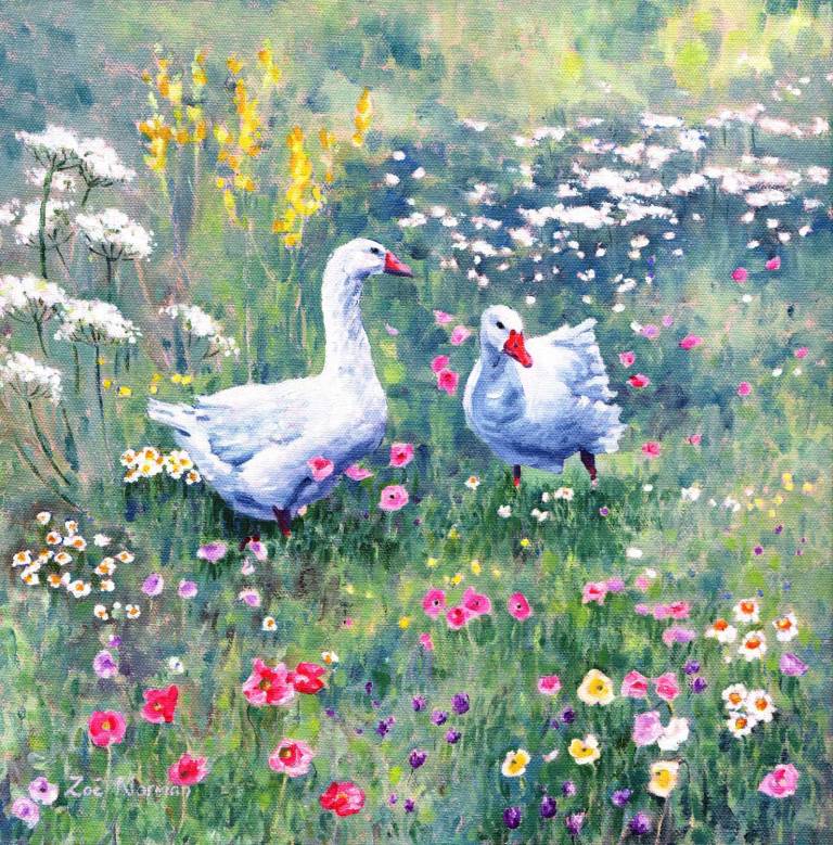 Summer Meadow and Geese - Zoe Elizabeth Norman