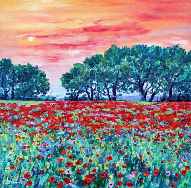 Evening Poppy Meadow - Zoe Elizabeth Norman